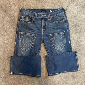 True Religion 5 Pocket Straight Denim Jeans - Blue